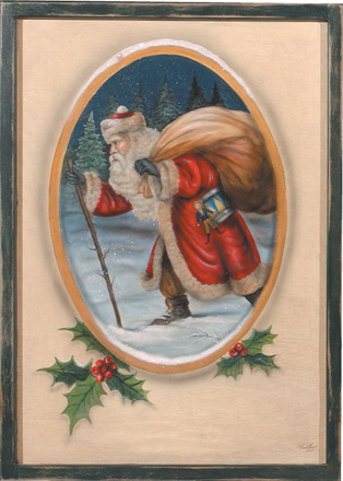 Christmas Painting - A Christmas Decoration & Display from Cottages and Gardens